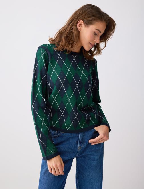 Diamond Patterned Sweater Combination