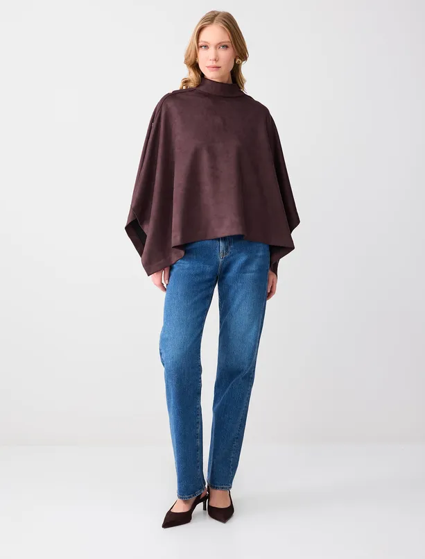 Bayan Kahverengi Rahat Kesim Dik Yaka Panço