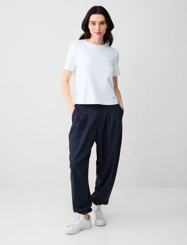 Women  Normal Waist Elasticized Leg Woven Pants