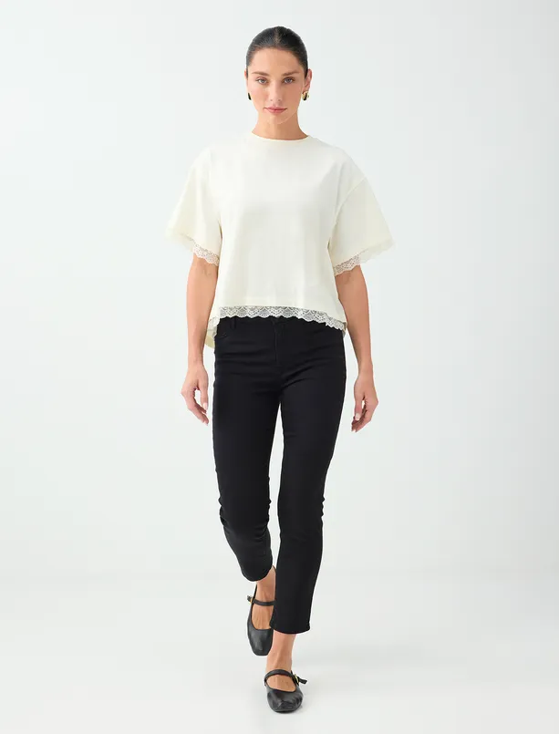 Women  Regular Leg High Waist Woven Pants with Pockets
