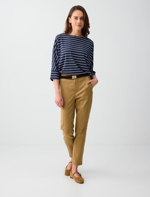 CamelFeather Side Pockets High Waist Regular Leg Woven Pants Combination