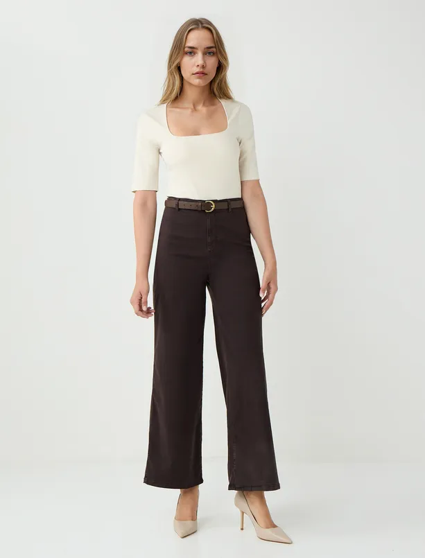 Women  Regular Waist Flared Woven Long Pants