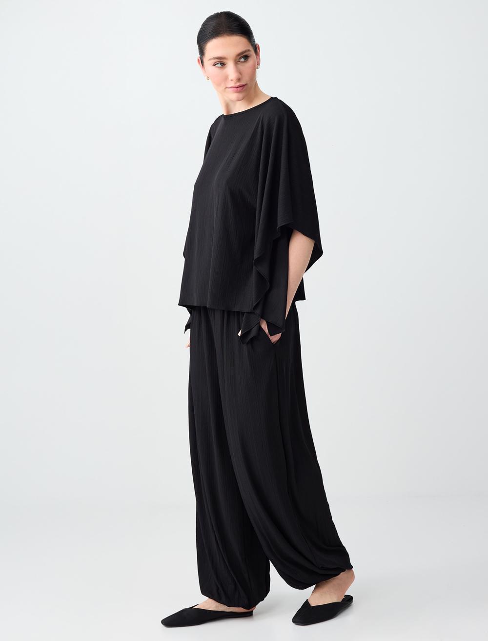 Rahat Kesim Lastikli Paça Normal Bel Örme Pantolon