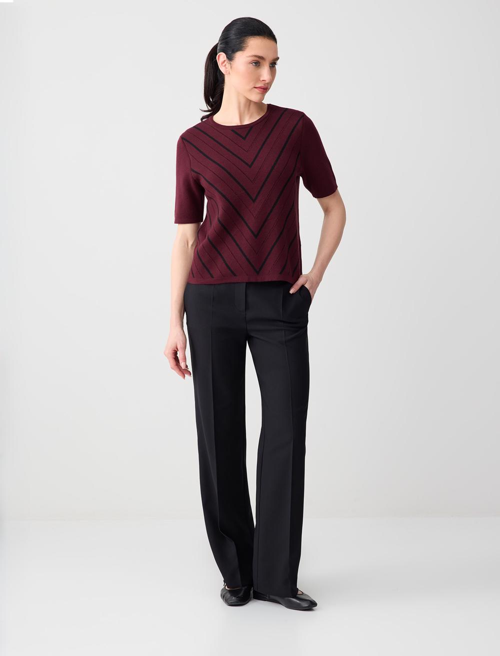 Normal Bel Normal Paça Uzun Dokuma Pantolon