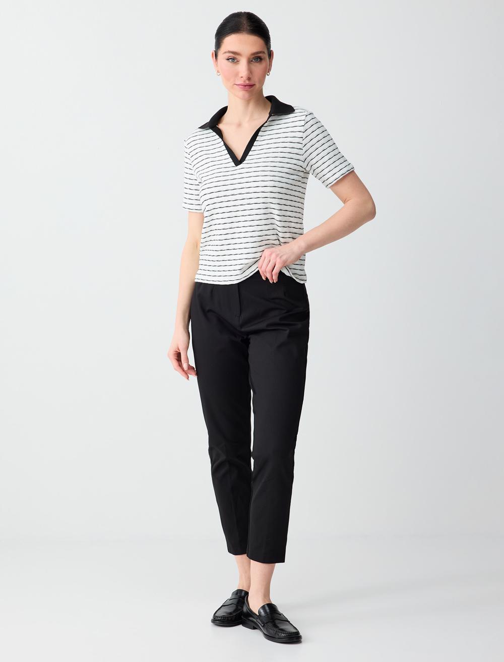 Yüksek Bel Normal Paça Örme Pantolon