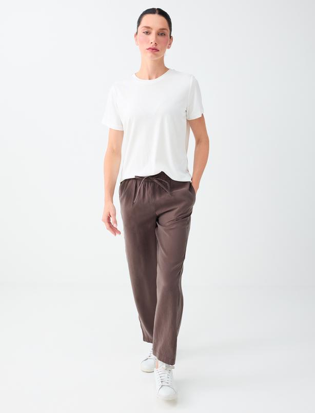 Regular Leg High Waist Modal Woven Pants