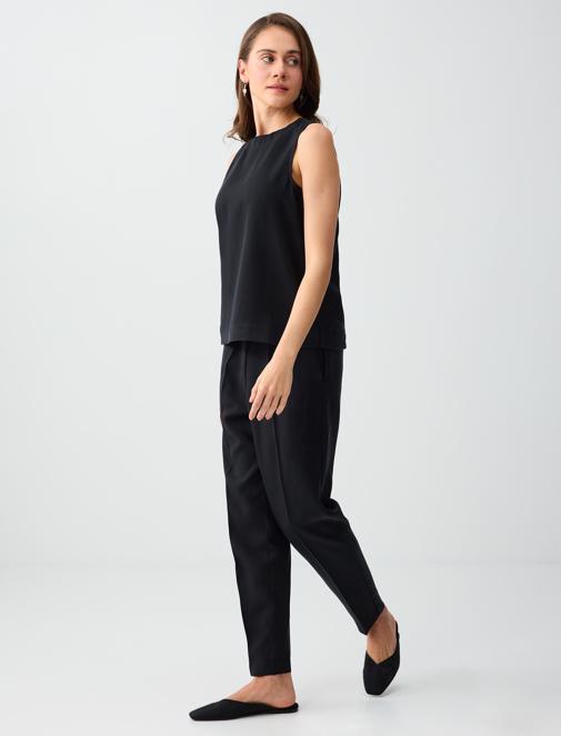 Cep Detaylı Normal Bel Normal Paça Dokuma Pantolon Kombini