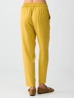 Hardal Cep Detaylı Normal Bel Normal Paça Dokuma Pantolon Kombini