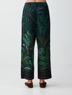 Keten Karışımlı Yüksek Bel Desenli Dokuma Pantolon Kombini