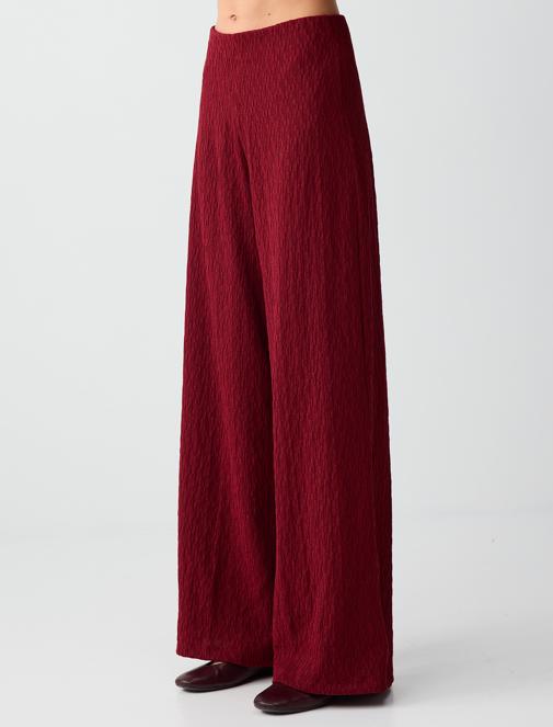 Beli Lastikli Normal Paça Normal Bel Örme Pantolon Kombini