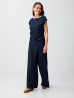 Normal Bel Normal Paça Çizgili Uzun Örme Pantolon