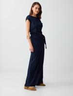 Normal Bel Normal Paça Çizgili Uzun Örme Pantolon