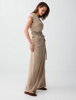 Normal Bel Normal Paça Çizgili Uzun Örme Pantolon