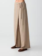 Normal Bel Normal Paça Çizgili Uzun Örme Pantolon