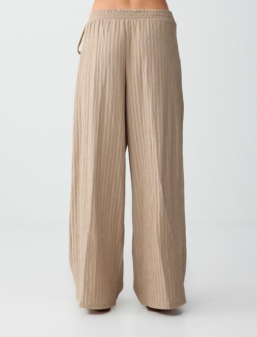 Normal Bel Normal Paça Çizgili Uzun Örme Pantolon