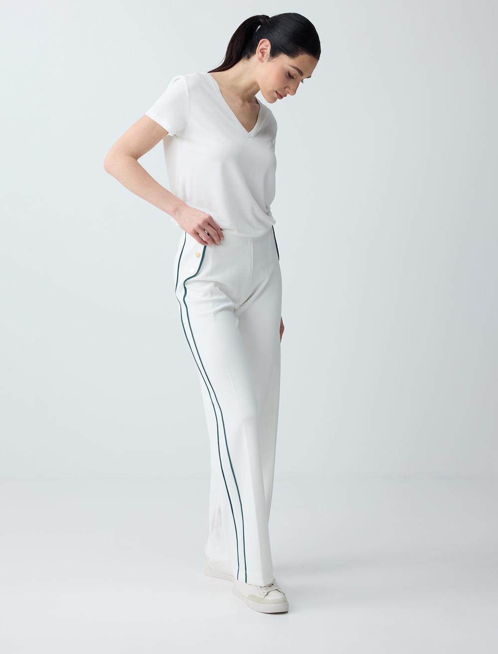 Normal Paça Normal Bel Uzun Modal Örme Pantolon