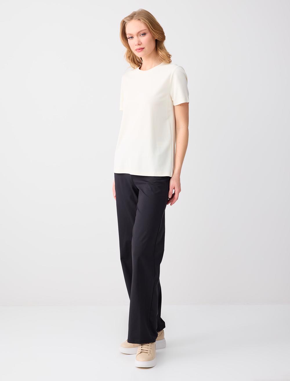 Dar Kesim Bol Paça Yüksek Bel Örme Tayt