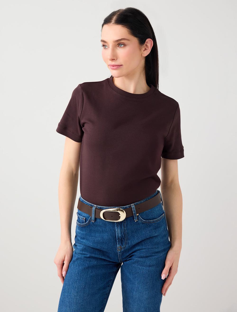 %100 Pamuk Kısa Kollu Basic Örme Tişört