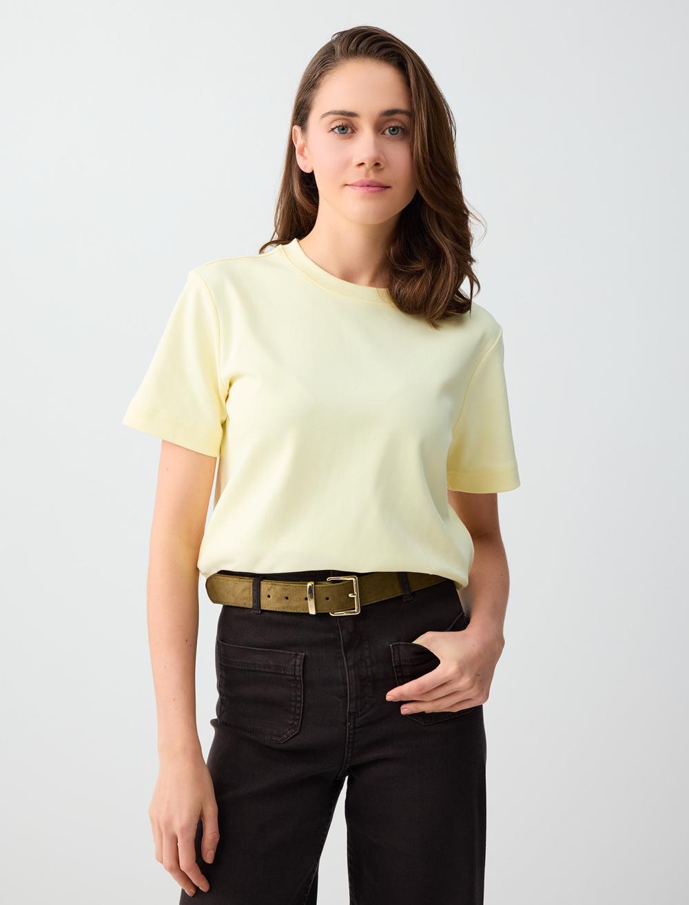 %100 Pamuk Kısa Kollu Basic Örme Tişört