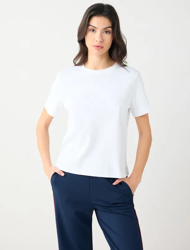 Women  100% Cotton Short Sleeve Basic Knitted T-Shirt