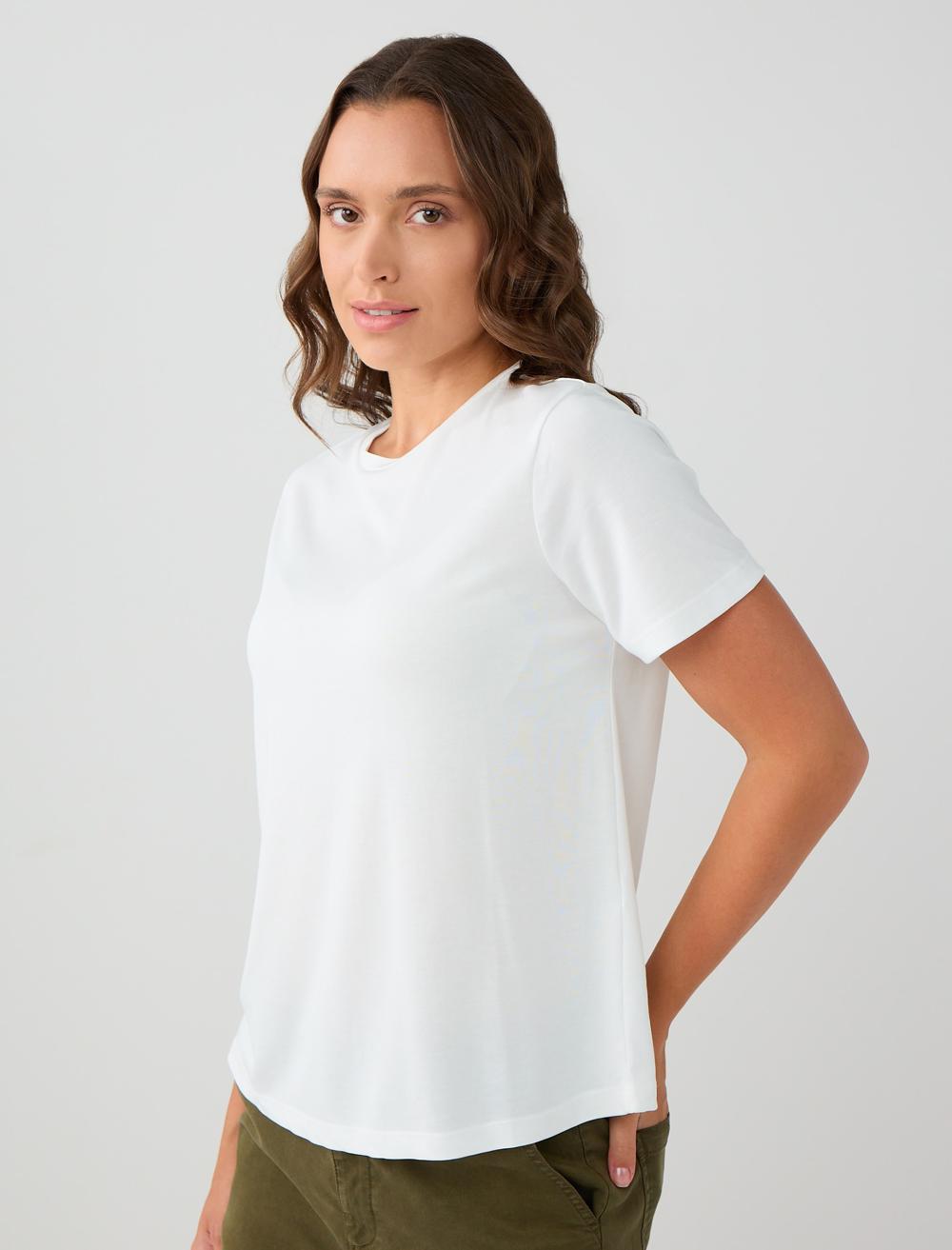 Kısa Kollu Bisiklet Yaka Modal Örme Tişört