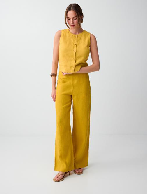 Linen Slim Fit Woven Vest