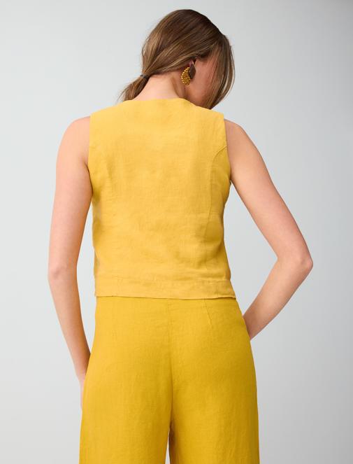 Linen Slim Fit Woven Vest