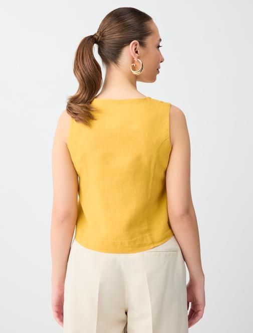 Linen Slim Fit Woven Vest