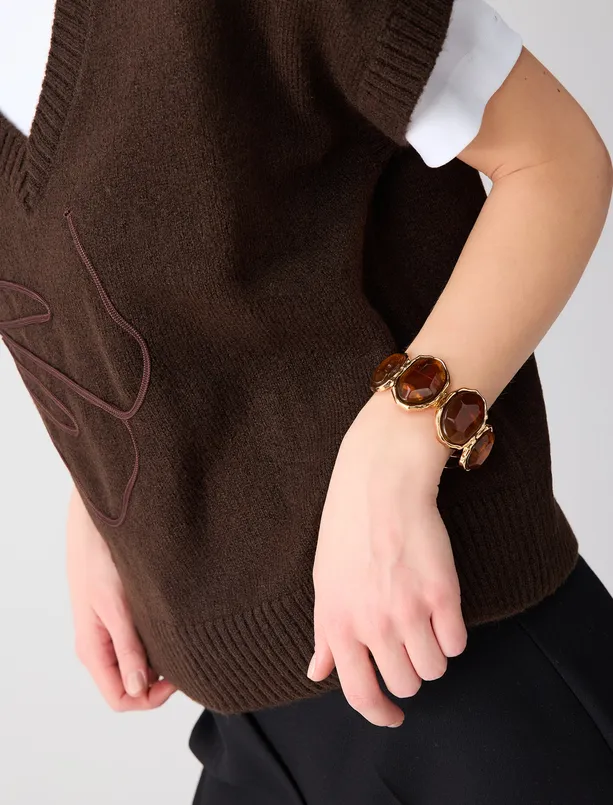 Bayan  Çoklu Büyük Taş Figürlü Bileklik