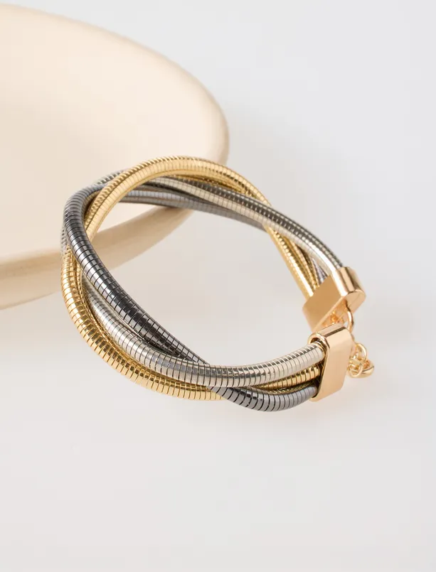 Women  Gold Plated Multi Chain Bracelet