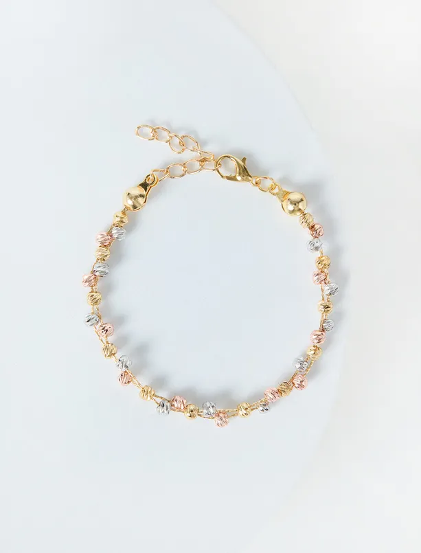 Bayan  Top Figürlü Ayarlanabilir Parlak Bileklik