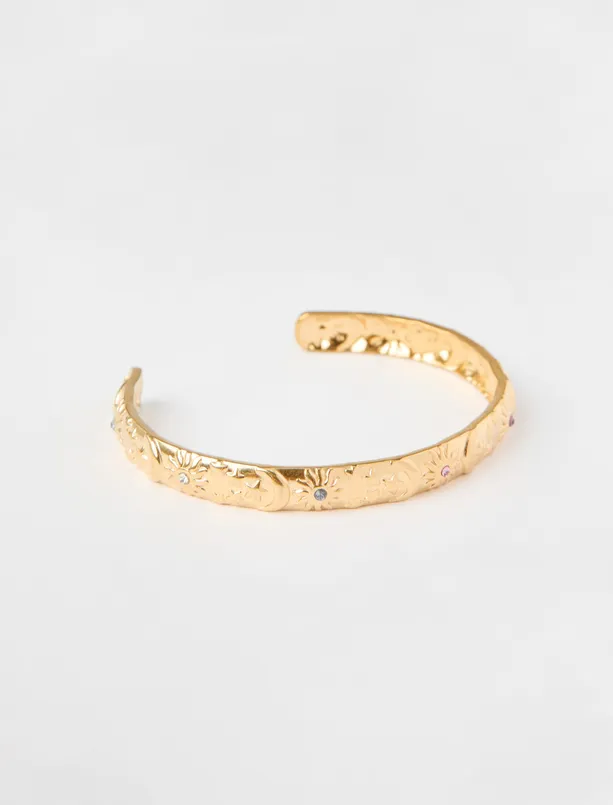 Women Yellow Ethnic Detailed Cuff Bracelet