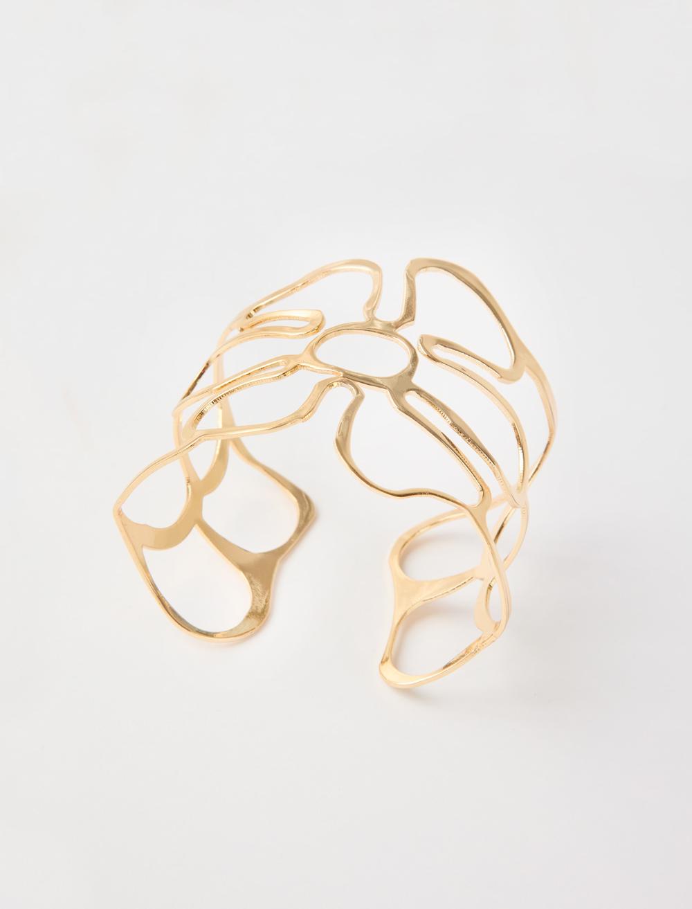 Parlak Çiçek Figürlü Kelepçe Bileklik