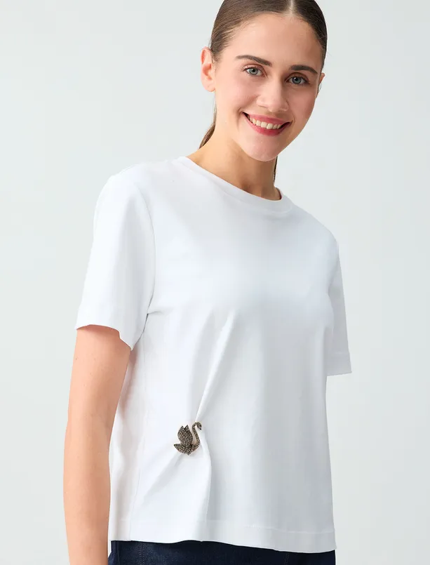 Bayan  Kuğu Figürlü Broş