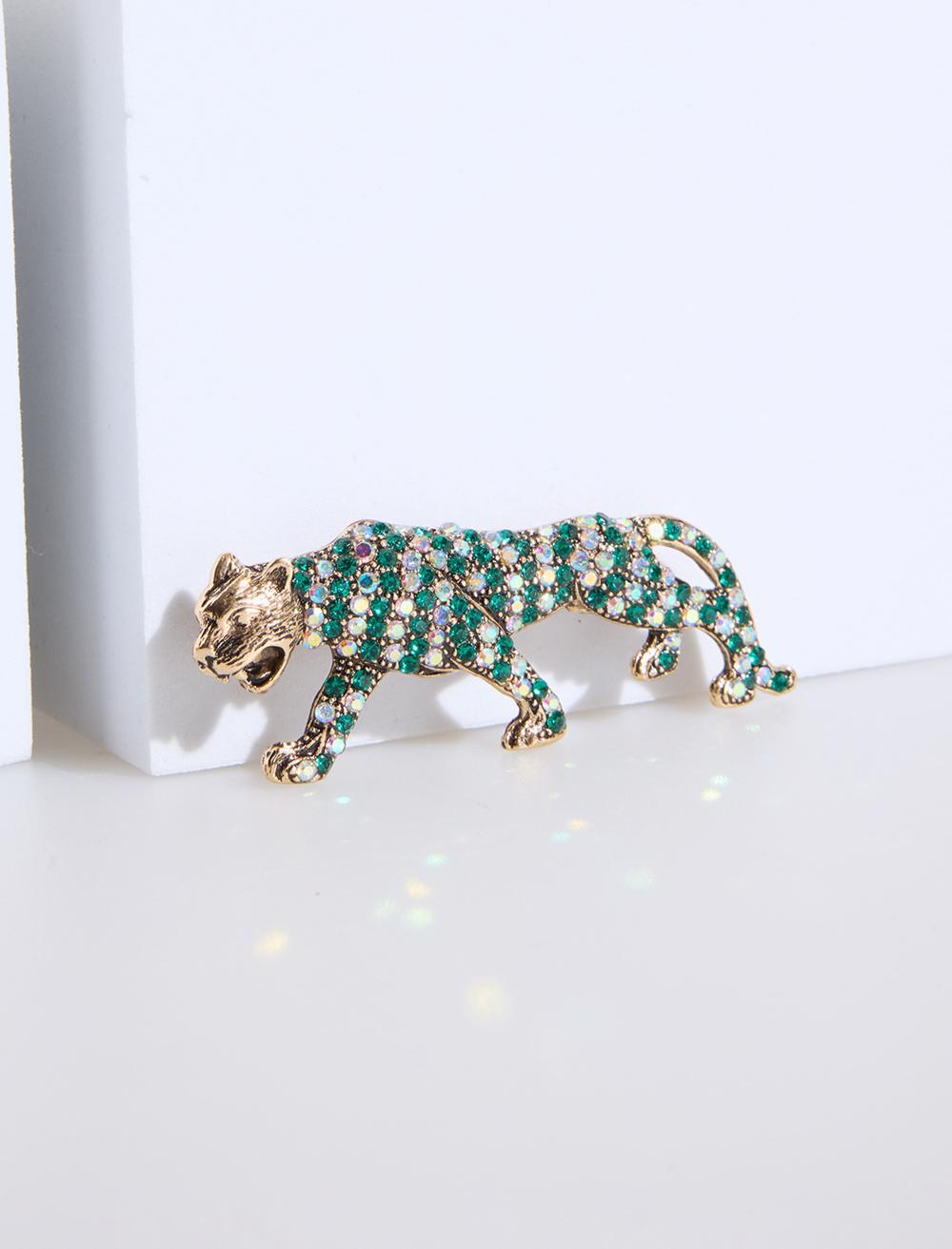 Leopar Figürlü Broş