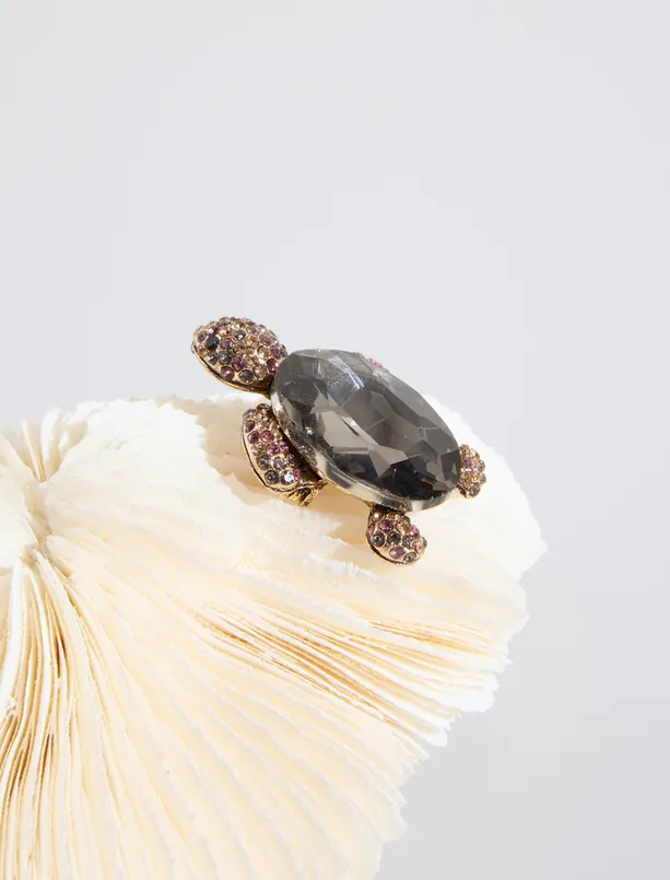 Bayan  Kaplumbağa Figürlü Zarif Broş