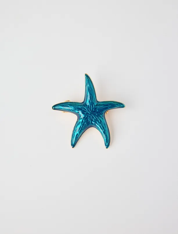 Women Blue Sea Star Figured Brooch