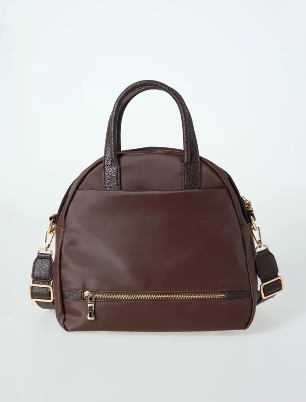 Bayan Kahverengi Ayarlanabilir Askılı Çok Bölmeli Çanta