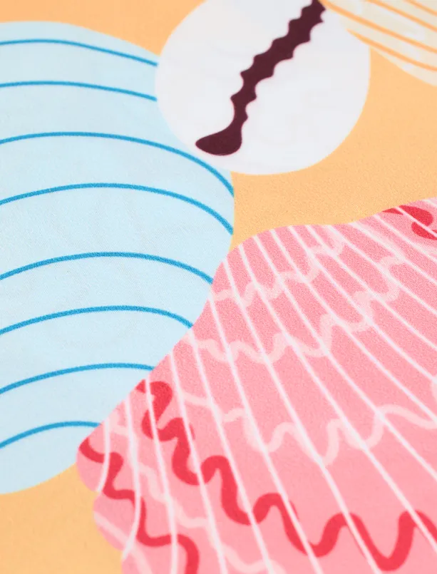 Women Pink Scarf with a Seashell Pattern