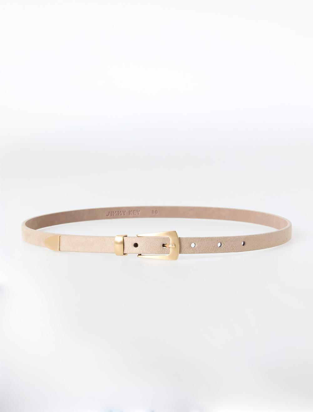 Parlak Metal Tokalı İnce Süet Kemer