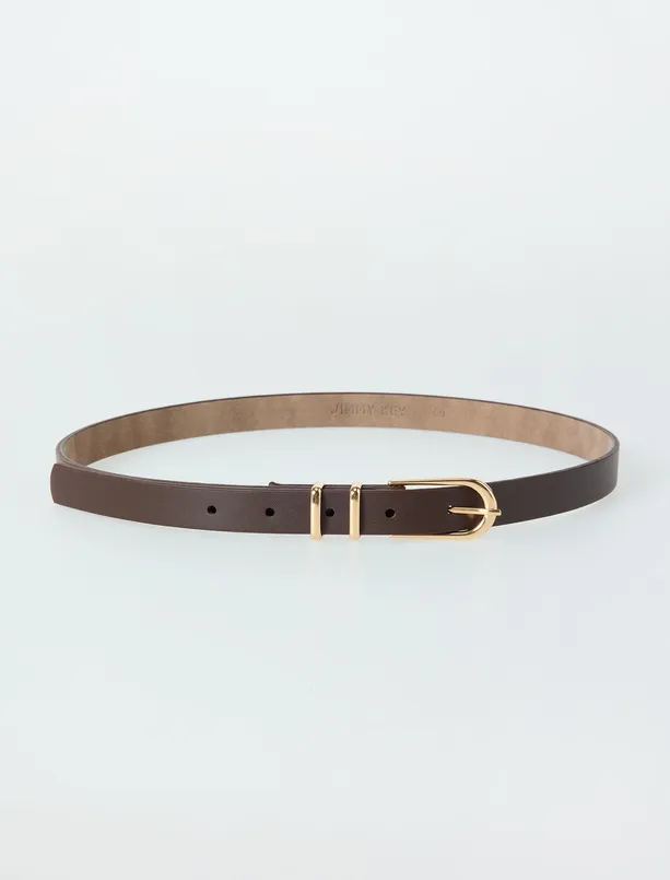 Bayan  Deri Görünümlü İnce Kemer