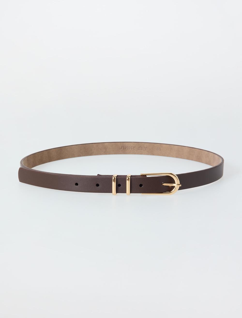 Deri Görünümlü İnce Kemer