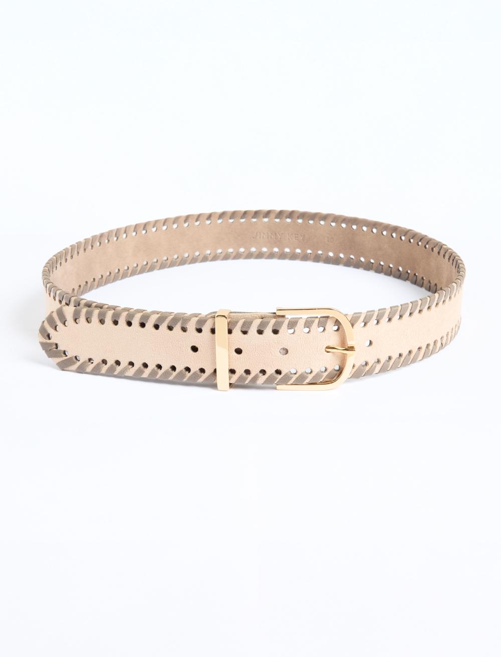 Deri Görünümlü Kenar Detaylı Kemer