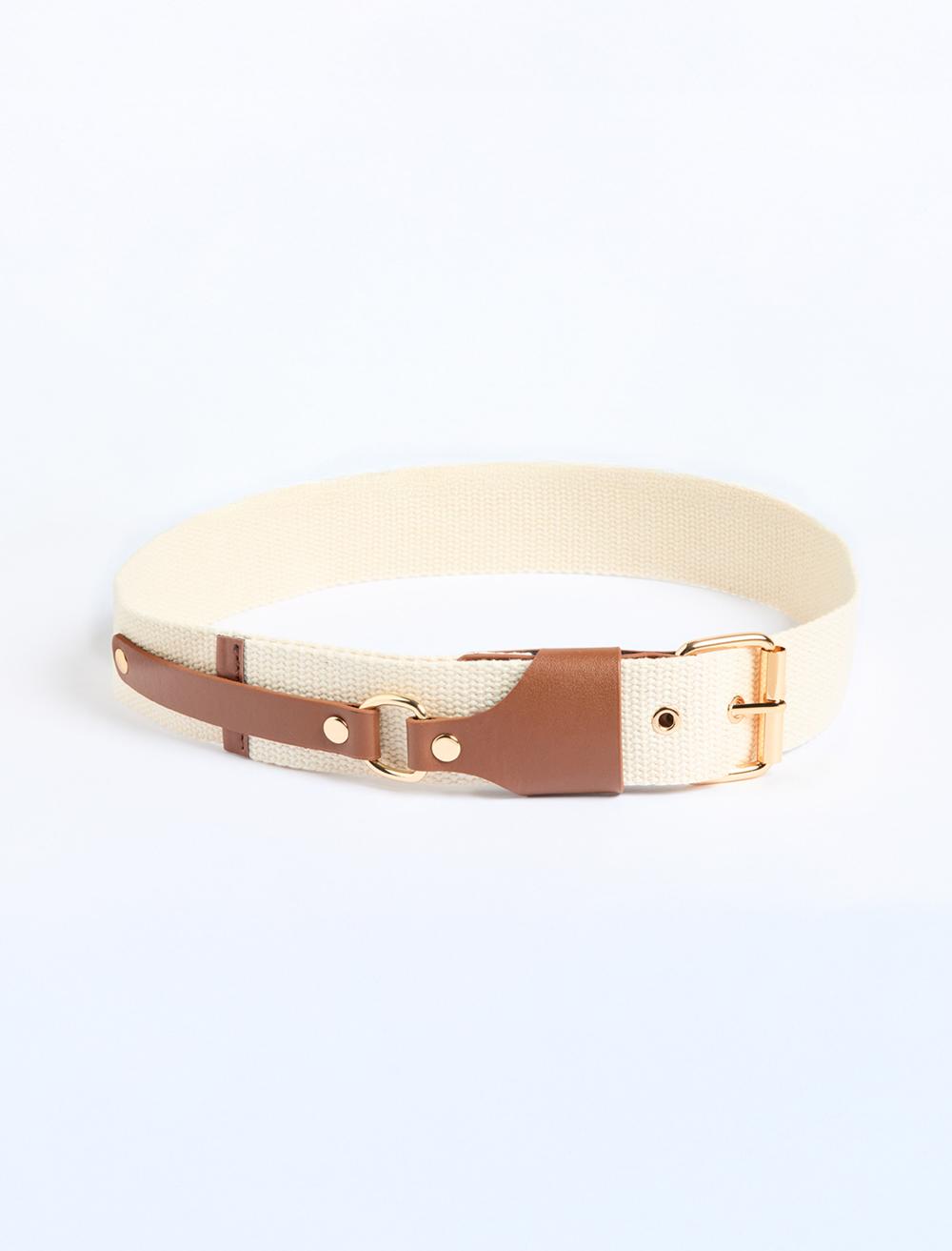 Kare Tokalı Deri Görünümlü Kemer