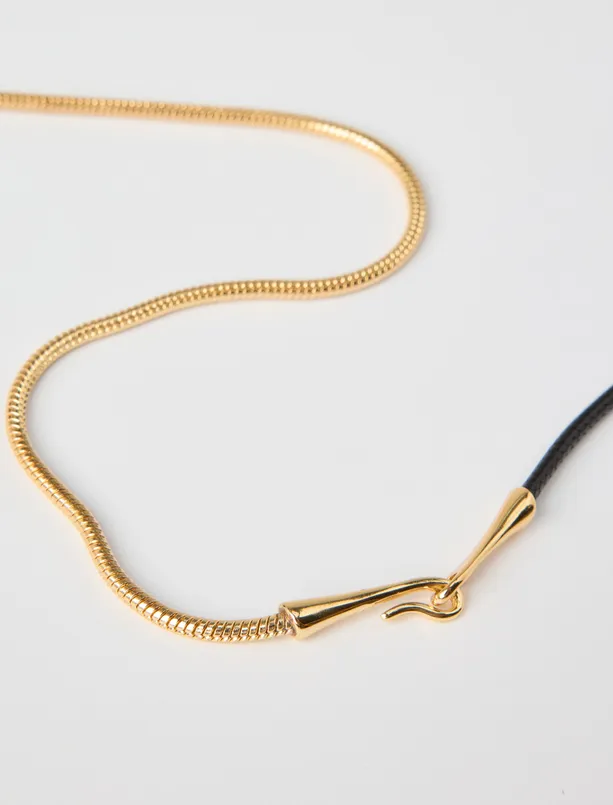 Bayan Sarı Geçişli Zarif Zincir Kolye