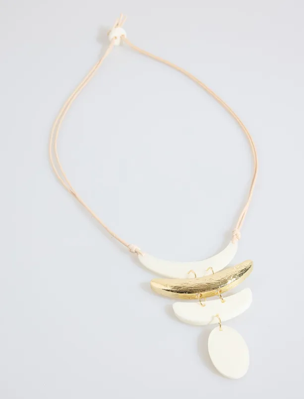 Bayan Ekru Vintage Görünümlü Bohem Kolye