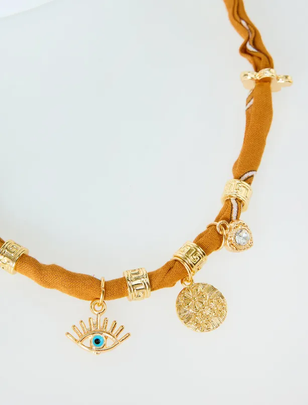 Bayan Kahverengi Göz Figürlü Etnik Kolye