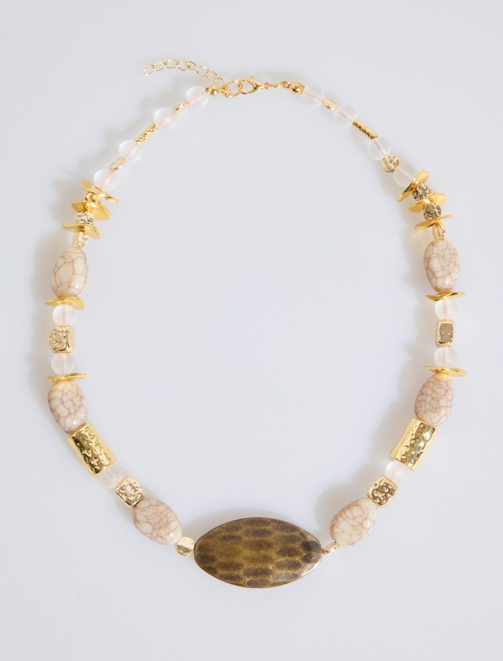 Doğal Taş Detaylı Renkli Ayarlanabilir Kolye