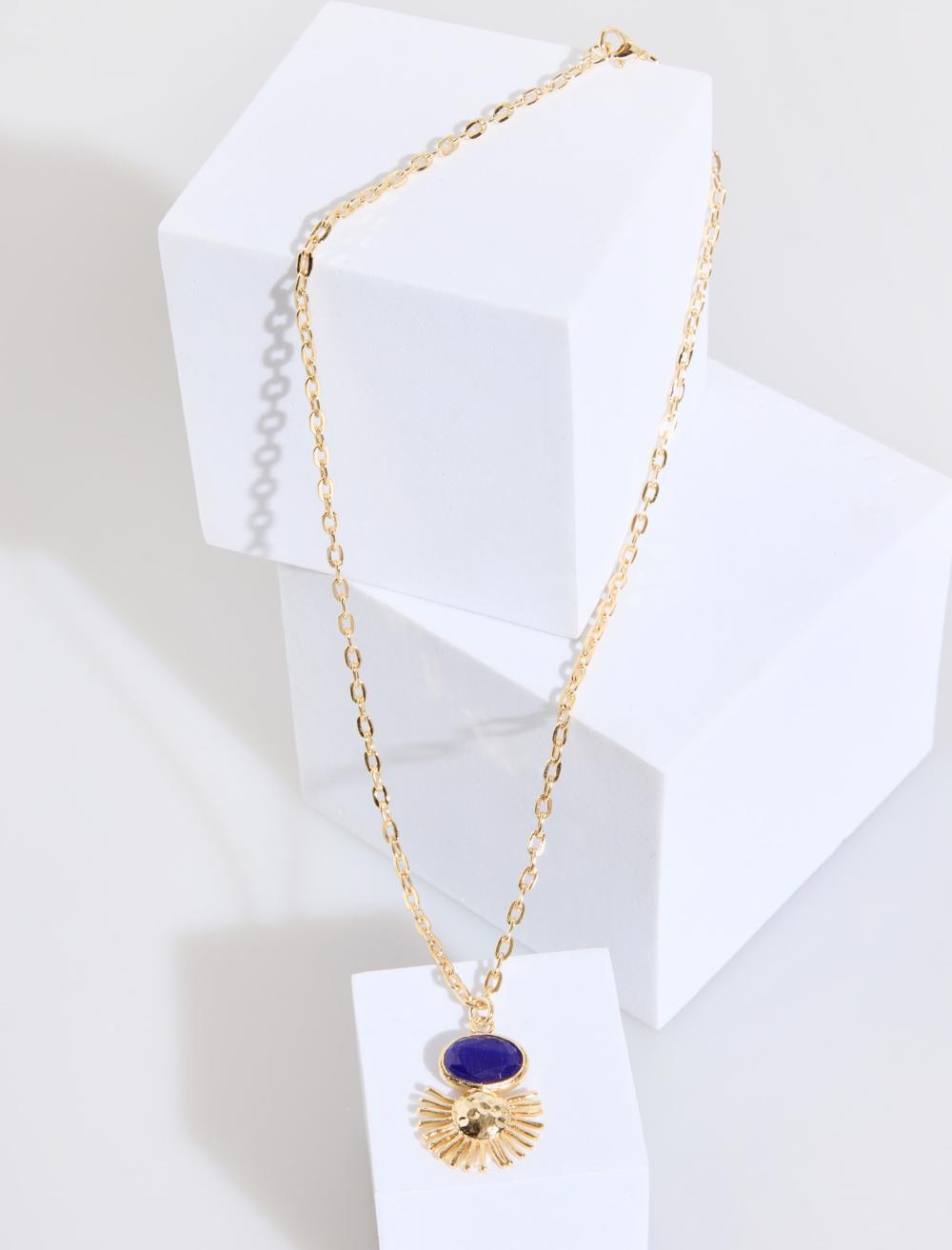 Güneş Figürlü Renkli Taşlı Ayarlanabilir Kolye