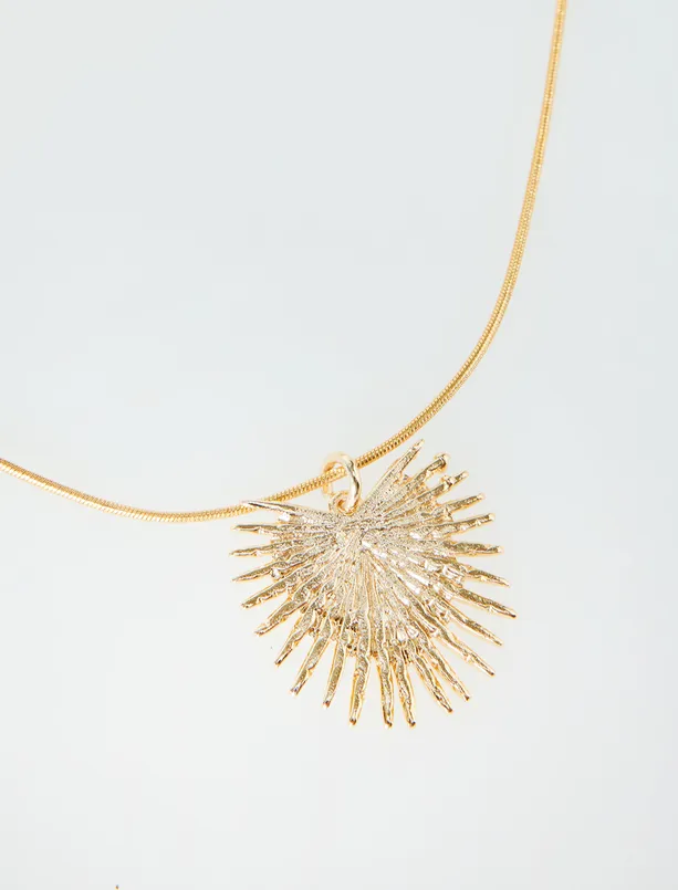 Bayan Sarı Güneş Figürlü Ayarlanabilir Kolye